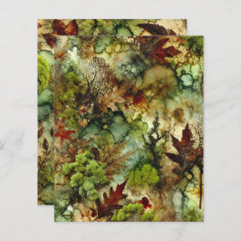 Mossy Fall Forest - Papel Scrapbook De Álcool