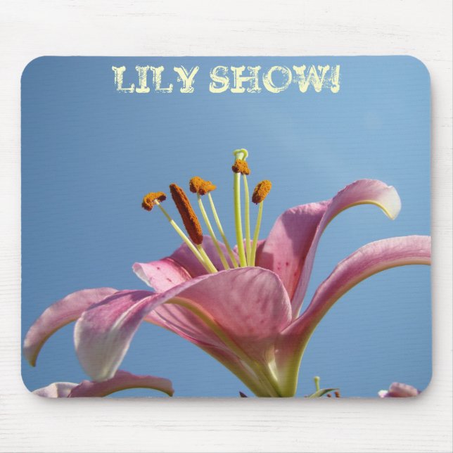 MOSTRA DE LÍRIOS! mousepad Rosa Flores de Copo-de- (Frente)