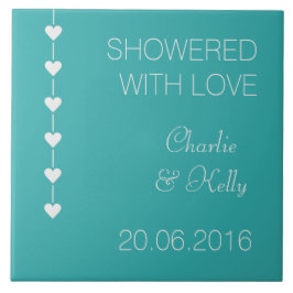 MOSTRADO COM AMOR azulejos personalizados de texto