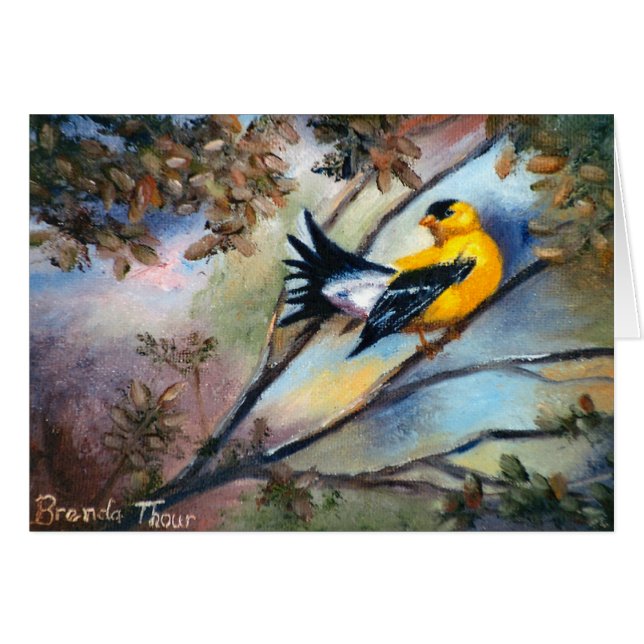 Mostrando fora a pássaro o cartão vazio (Frente Horizontal)