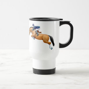 Mostre a caneca de viagem de salto do Equestrian