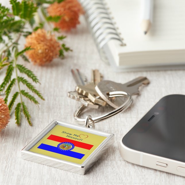 'Mostre-me' Amor Chaveiro Patriótico Missouri (Lateral)