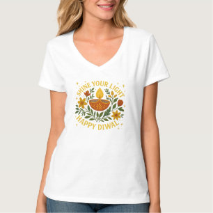 Mostre Sua Camiseta De Vídeo Feliz Diwali Mulheres