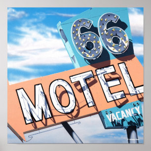 Motel 66 no poster histórico da rota 66