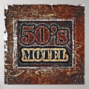 Motel do 50 do vintage - poster