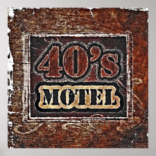 Motel Vintage da década de 40 - Poster