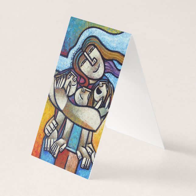 Mothers Hug - Contemporary Cubist Art Greeting Car (Verso)