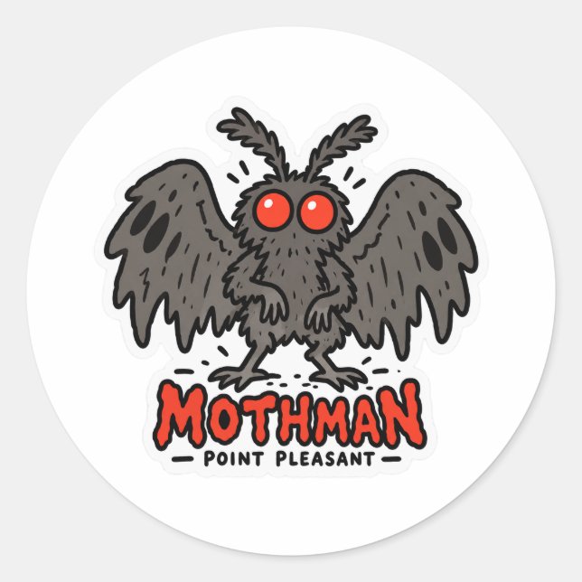 Mothman Point Pleasant WV Críptido Adesivo (Frente)