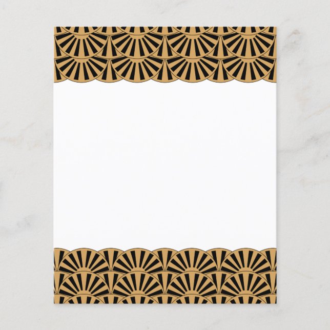 Motif do ventilador do Deco de Arte Dourada e Pret (Frente)