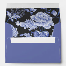 Motif Floral no Casamento Azul e Negro