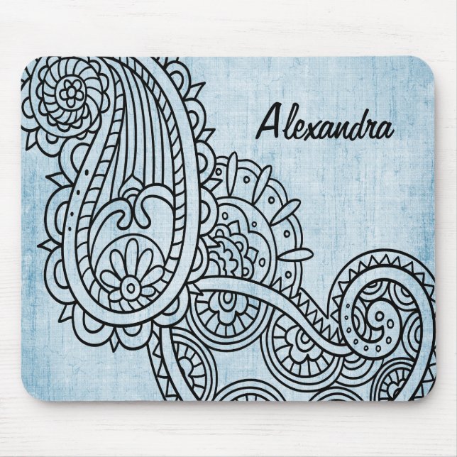 Motif Mousepad Azul Mehndi (Frente)