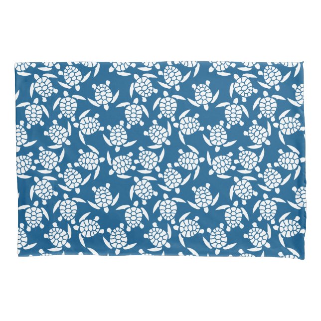 Motif Repetitivo Branco E Azul | Padrão de tartaru (Frente)