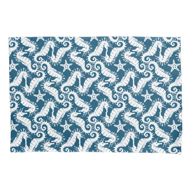 Motif Repetitivo Branco E Azul | Padrão do cavalo  (Frente)