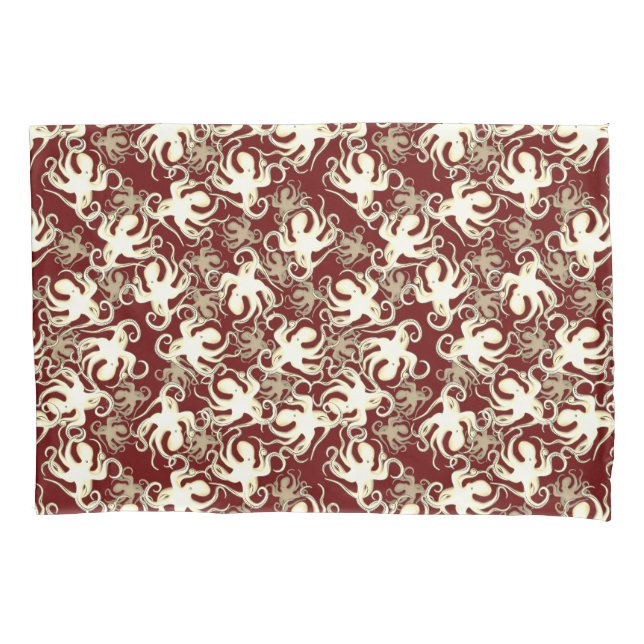 Motif Repetitivo Dourado E Vermelho | Padrão Octop (Frente)