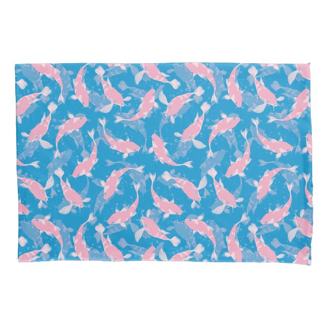 Motif Repetitivo Rosa E Azul | Padrão de Peixe Koi (Frente)