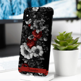Motif Vermelho Branco Floral Personalizável