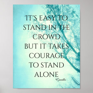 motiva Gandhi citando arte poster azul da natureza