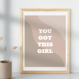 Motivação citando garotas poster de arte na parede