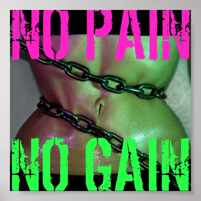 Motivação de Gym Sem Dor Sem Ganhar Poster (Frente)