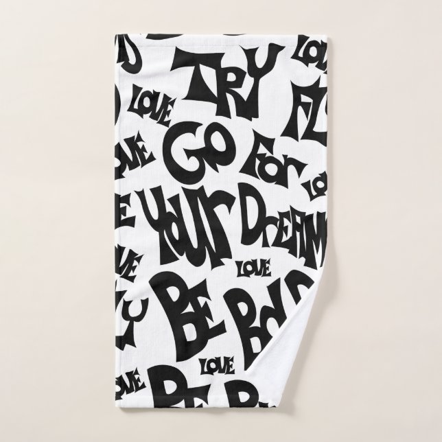 Motivação de Toalha de Mão única desenhada à mão (Toalha de mão)