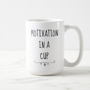 Motivação em uma taça com caneca de café