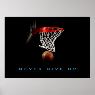 Motivação Nunca Desiste do Poster de Basquete