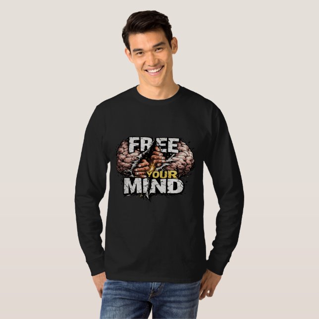 Motivational Graphic Long Sleeve T-Shirt for Men (Frente Completa)