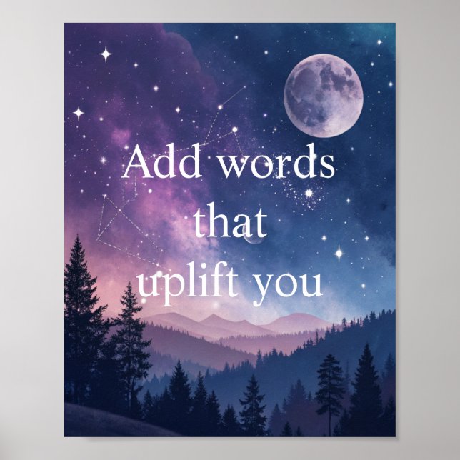 Motivational Poster with Starry Night Sky (Frente)