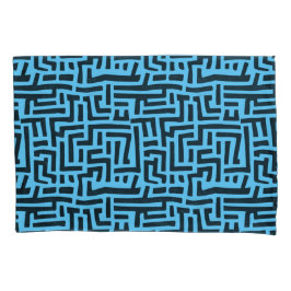 Motivo Azul e Preto | Padrão de Labirinto Geométri