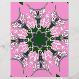 Motivo de Moda Floral Fofo Preto e Rosa Monograma