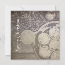 Motivo de Natal Antigo com Biscoitos e Café