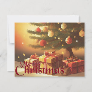 Motivo de Natal, com Presentes sob a Árvore de Nat