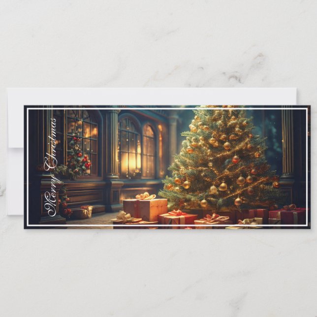 Motivo de Natal com Presentes sob a Árvore de Nata (Frente)