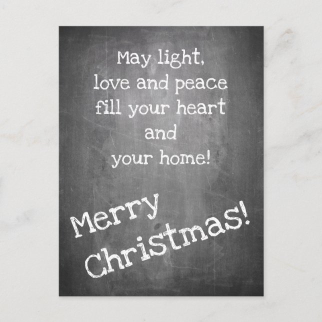 Motivo de Natal em estilo quadro-negro - Cartão po (Frente)