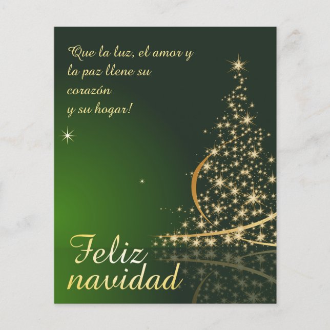 Motivo natalício verde com árvore de Natal. (Frente)