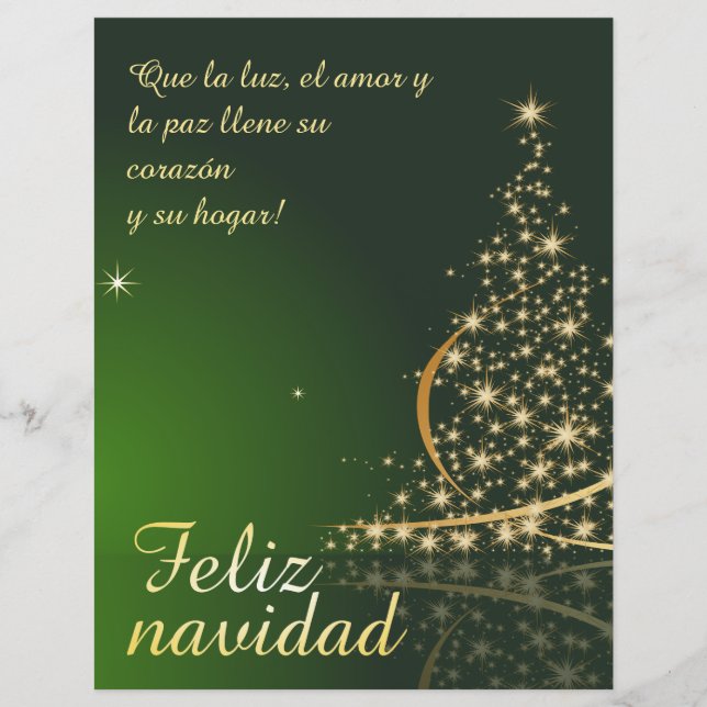 Motivo natalício verde com árvore de Natal. (Frente)