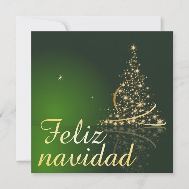 Motivo natalino verde com árvore de Natal. (Frente)