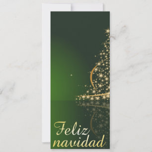 Motivo navideño verde con arbol de navidad.