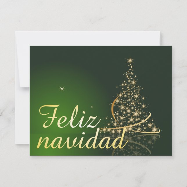 Motivo navideño verde con arbol de navidad. (Frente)
