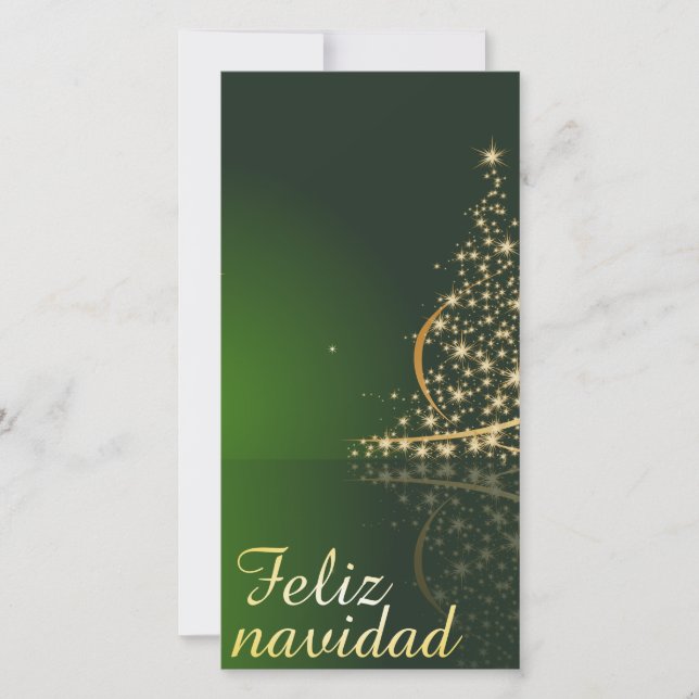 Motivo navideño verde con arbol de navidad. (Frente)