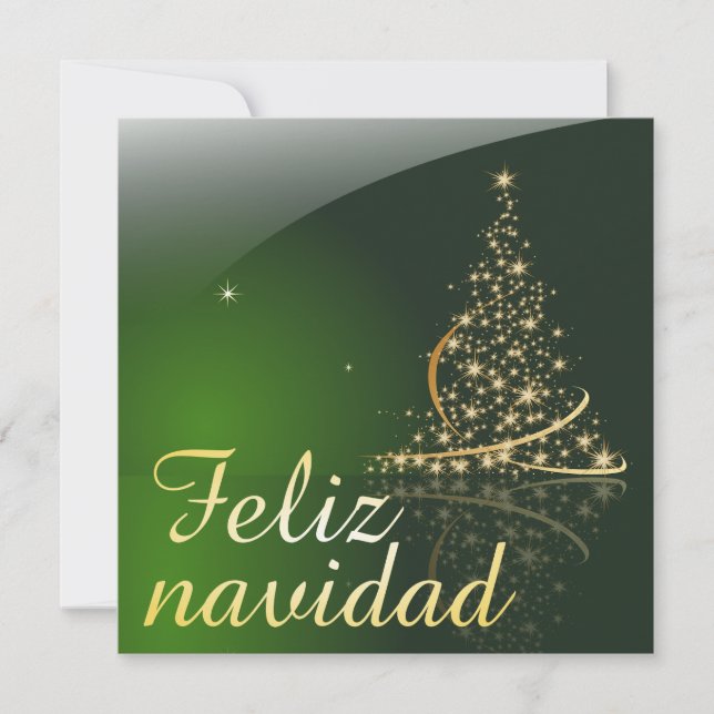 Motivo navideño verde con arbol de navidad. V2.0 (Frente)