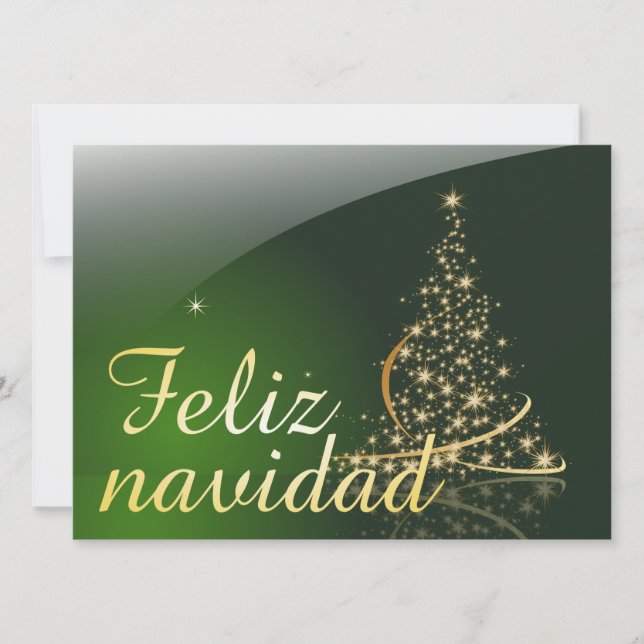 Motivo navideño verde con arbol de navidad. V2.0 (Frente)