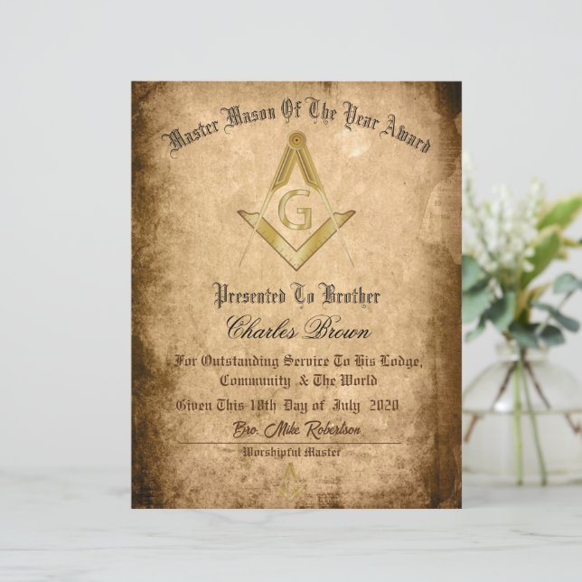 Motivo Principal Do Certificado Do Ano (Em pé/Frente)