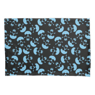 Motivo Repetitivo Azul e Preto | Padrão de Caveira