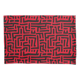 Motivo Vermelho e Preto | Padrão de Labirinto Geom