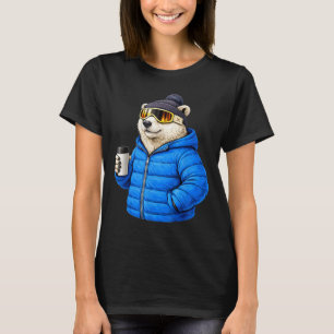 Motivos de animais camisa de esqui após ski de urs