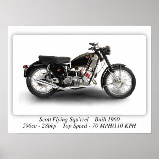 Moto Scott Flying Squirrel - Impressão A3