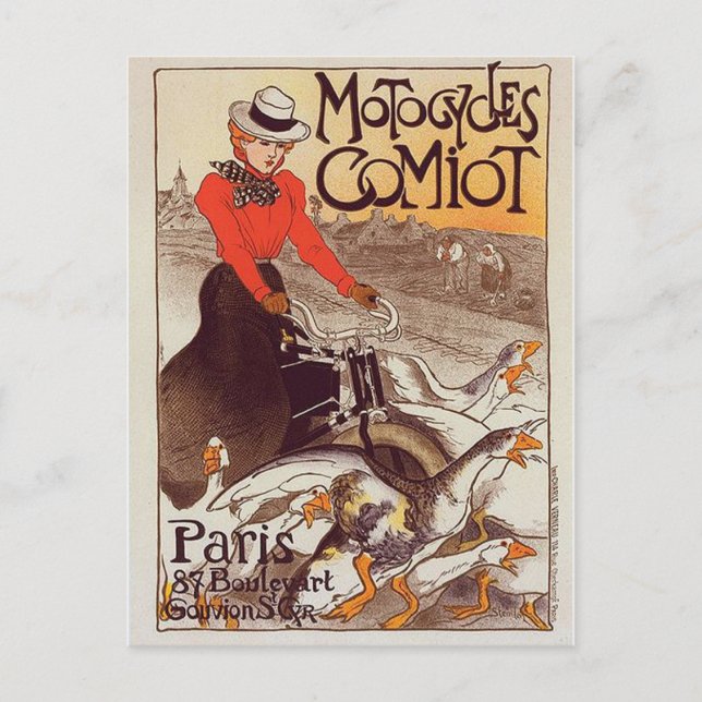 Motocicleta Comiot - Cartão postal Paris Vintage (Frente)