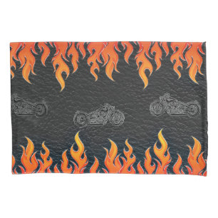 Motocicleta de incêndio a quente de couro preto La