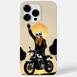Motociclista de Máscara de Caveira Correndo